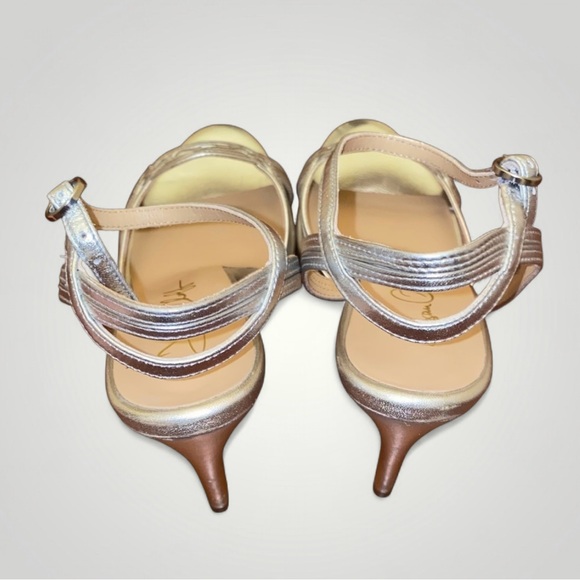 NEW JOAN OLOFF GALA SILVER METALLIC LUX NAPPA Size 9.5 - Picture 8 of 16